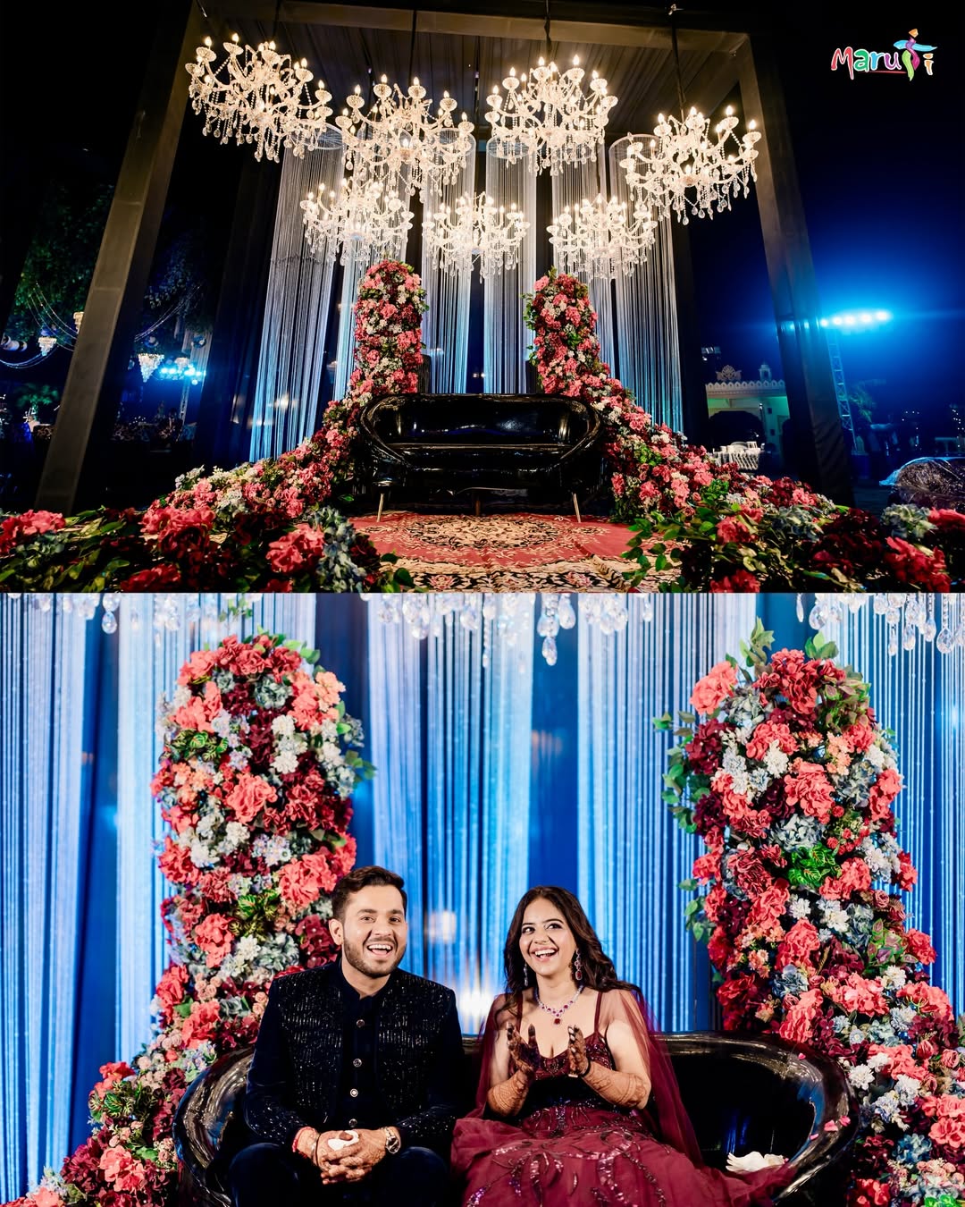 When the night unfolded like a fairytale… Draped in black & blue elegance,@saurabh_madhwani & @c